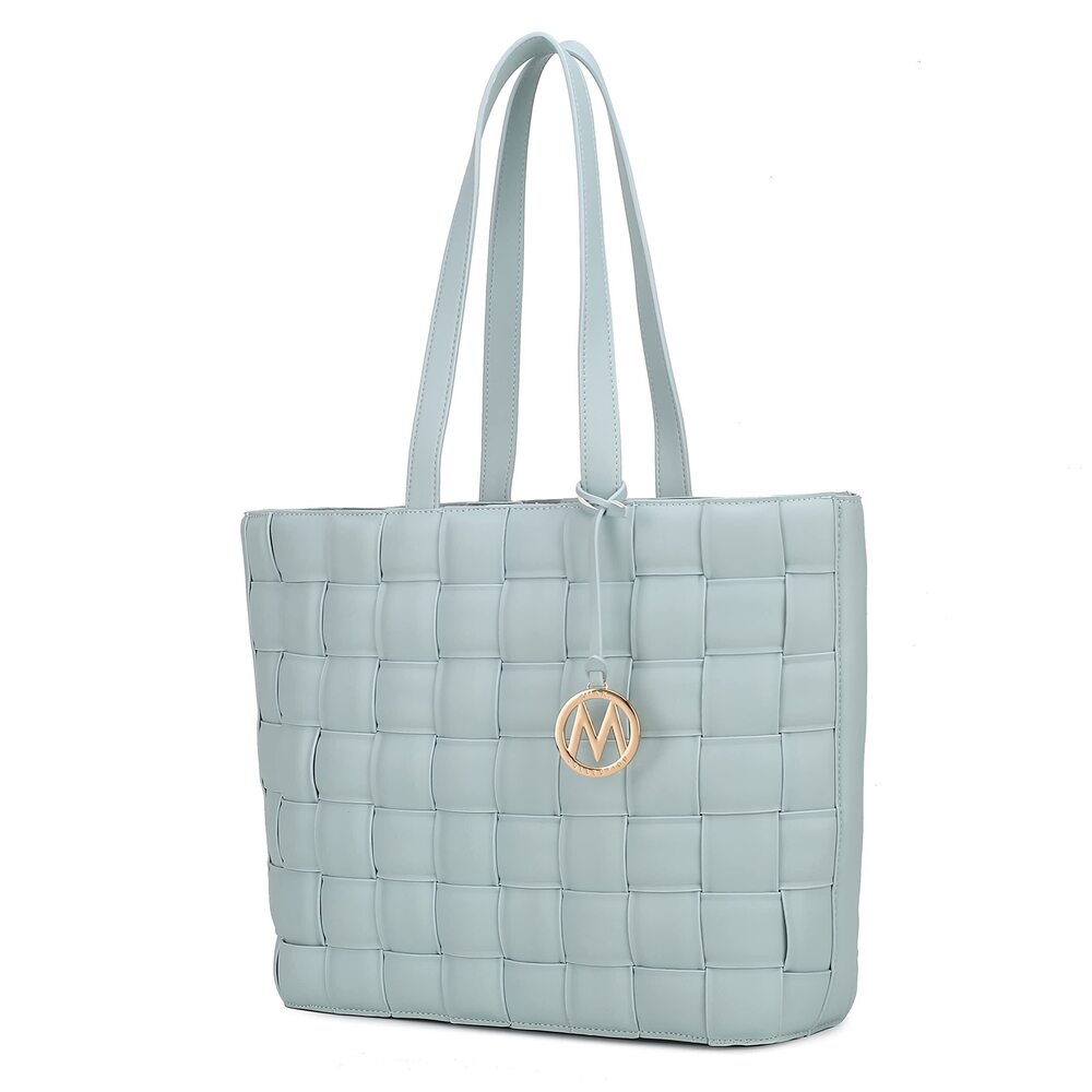6150 Tote Bag , Vegan Leather Woven Top-Handle Satchel Handbag Purse